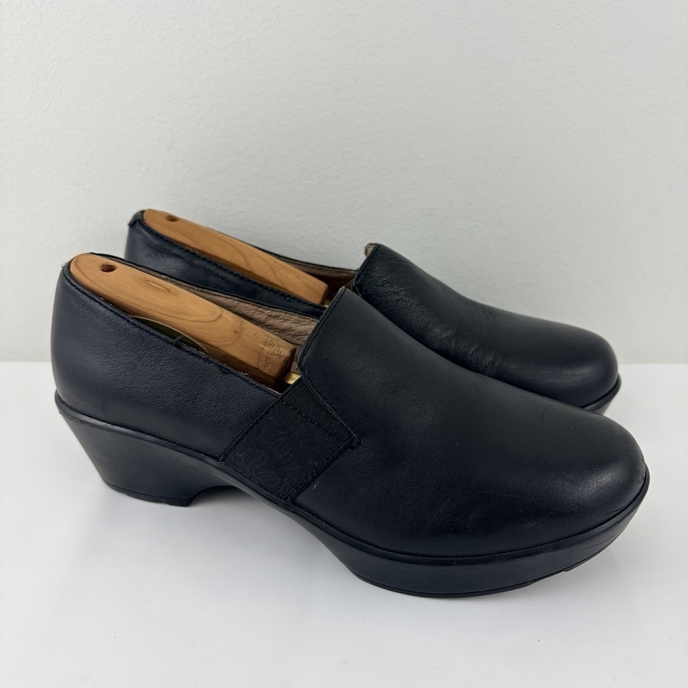 Dansko Women's Black Leather Clogs Slip On Comfort Shoes‎ EU 37
